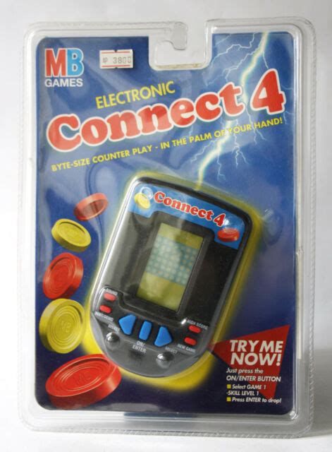 Vintage 1996 Electronic Connect 4 Lcd Handheld Game Mb New Sealed Ebay