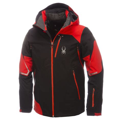 Spyder Leader Ski Jacket Men Black Volcano Red Black Ski Jacket