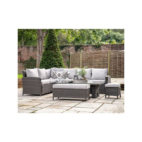 Gallery Direct Milson 8 Seater Height Adjustable Garden Dining Table