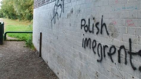 Volunteers Cover Up Anti Polish Graffiti In Wrexham Bbc News