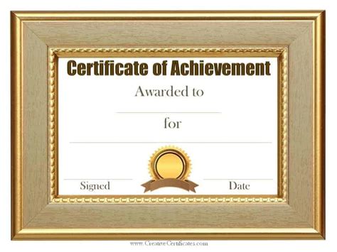 Free Printable Certificate Of Achievement Template Best Template Ideas