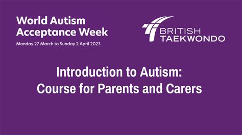 World Autism Acceptance Week Introduction To Autism A Course For