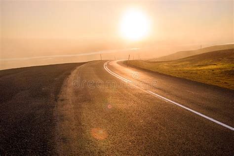 Winding Mountain Road At Sunset Stock Image Image Of Highway Empty