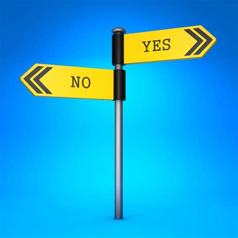 Premium Photo Yellow Two Way Direction Sign With The Words Yes And No
