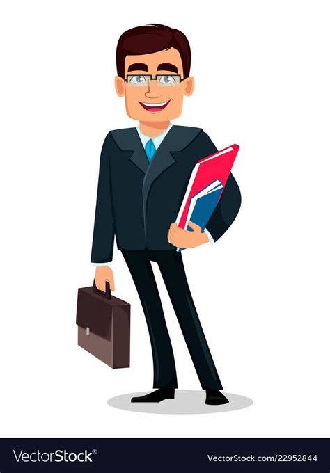 Business Man Cartoon Character In Formal Suit Vector Image Cartoon