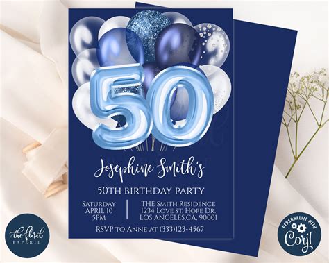 Free Printable 50th Birthday Invitation For Men Birthday Invitation