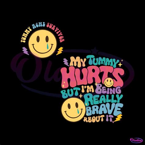 My Tummy Hurts Cute Smiley Face Svg Cutting Digital File