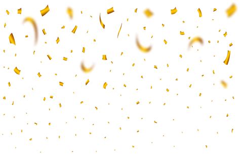 Golden Confetti Falling Isolated On A Transparent Background Confetti