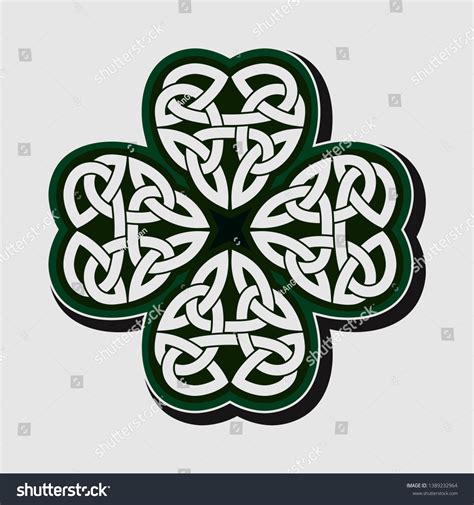 Celtic Shamrock Ornament Isolated Vector Stock Vector Royalty Free