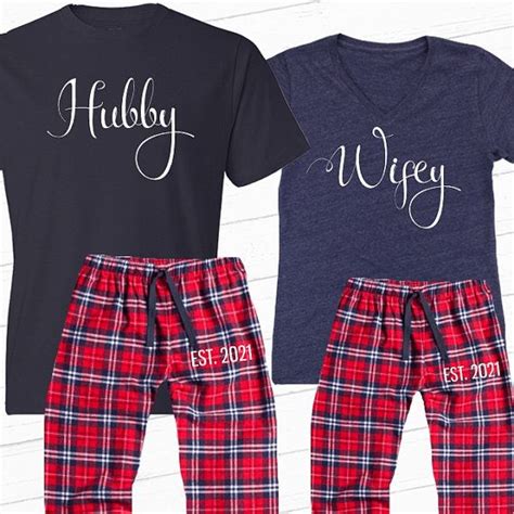 Wifey And Hubby Personalized Couples Pajama Set By Beforetheidos