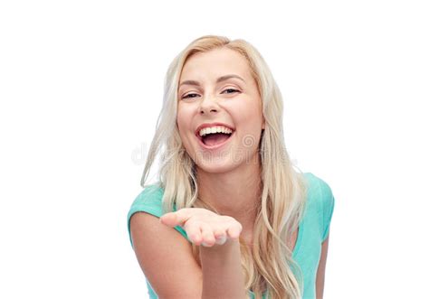 Smiling Young Woman Or Teenage Girl Stock Photo Image Of Blonde