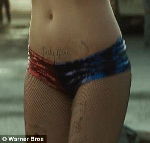 Margot Robbie S Harley Quinn Strips To Underwear In Suicide Squad Trailer Daily Mail Online