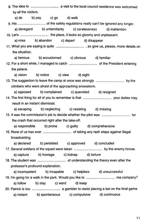 Advanced English Grammar Worksheets