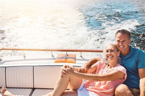 treating themselves to a romantic boat ride a mature couple enjoying a relaxing boat ride