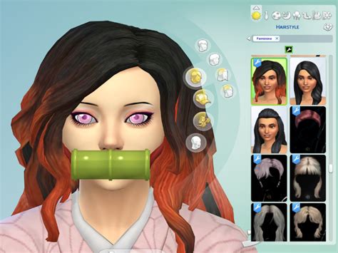 The Sims Resource Demon Slayer Nezuko Kamado Hair Cc