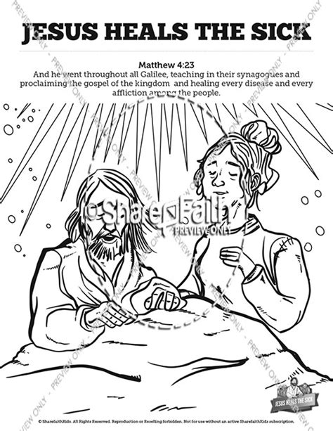 Jesus Heals The Sick Sunday School Coloring Pages Clover Media