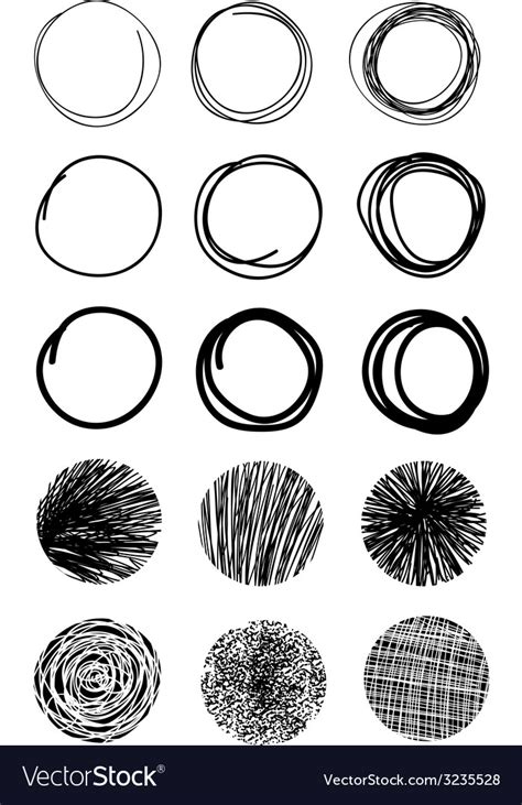 Hand Drawn Scribble Circles Design Elements Eps 10