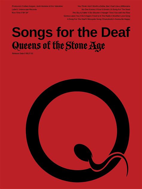 Queens Of The Stone Age Poster Songs For The Deaf Custom