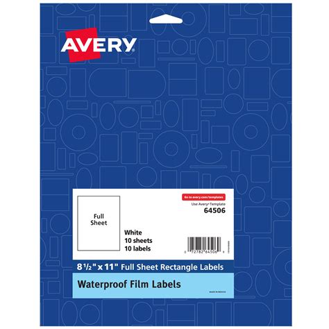 Avery Printable Waterproof Labels