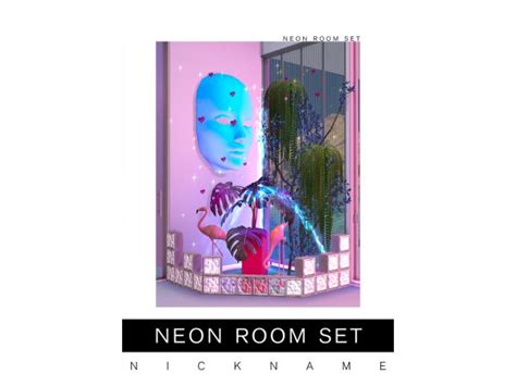 ﻿neon Room Set By Give Me A Nickname The Sims 4 Neon Room Room Set