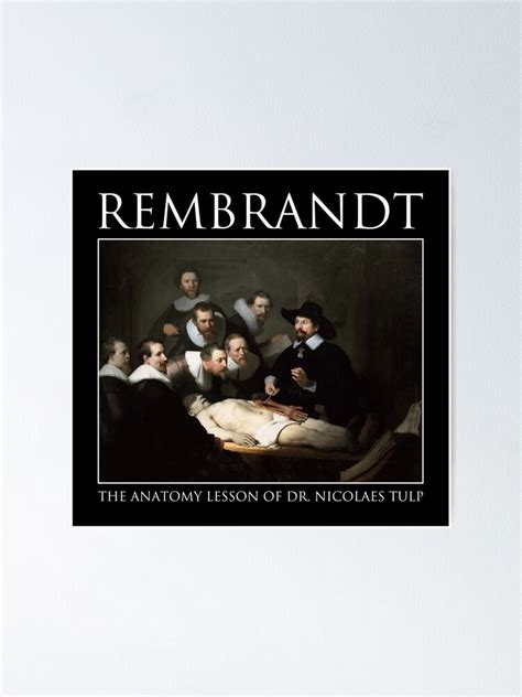 Póster La Lección De Anatomía Del Dr Nicolaes Tulp Rembrandt De