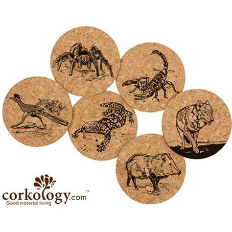 Cork Coaster Set Southwest Animals Corkology Borrego Outfitters