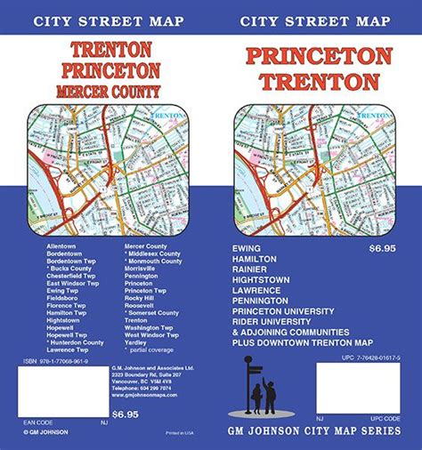 Princeton Trenton New Jersey Street Map Gm Johnson Maps