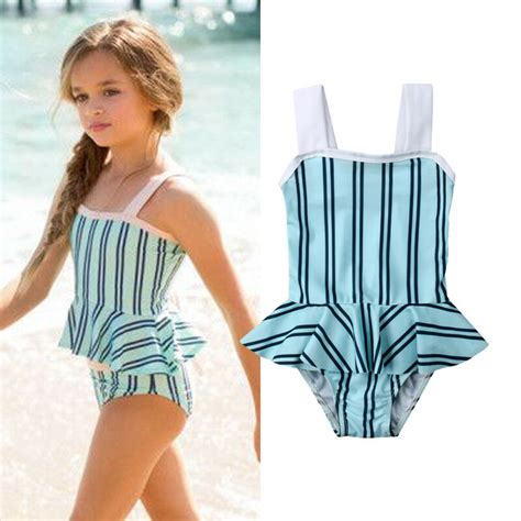 Nwt Kids Baby Girls Stripe Tankini Bikini Set Swimwear Swimsuit