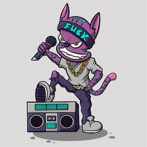 Premium Vector Cool Cat Hip Hop Cartoon