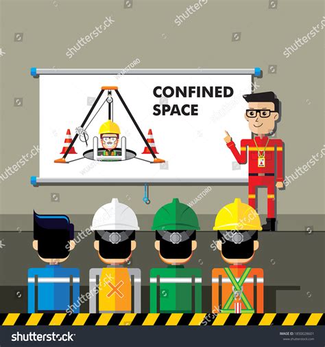 Confined Space Safety Training Graphic Illustration Vetor Stock Livre