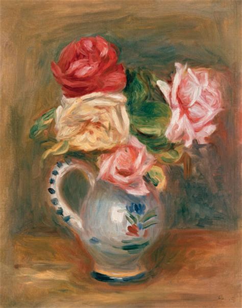 Roses In A Pottery Vase Pierre Auguste Renoir As Art Print Or Hand