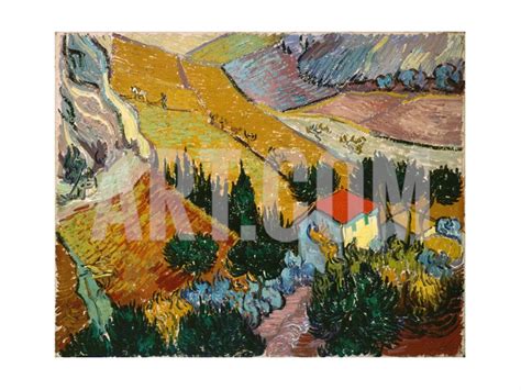 Landscape With House And Ploughman 1889 Giclee Print Vincent Van