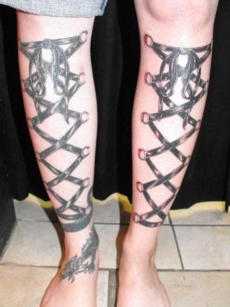 Elegant Corset Tattoo Design On Legs Tattoos Designs