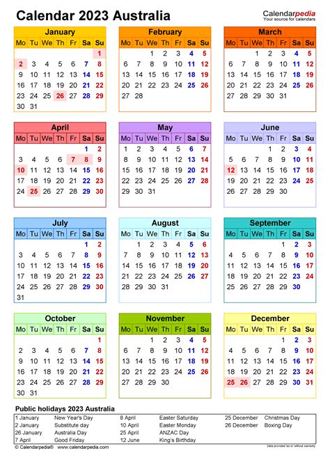2023 Australia Calendar With Holidays Review Of 2023 Calendar With