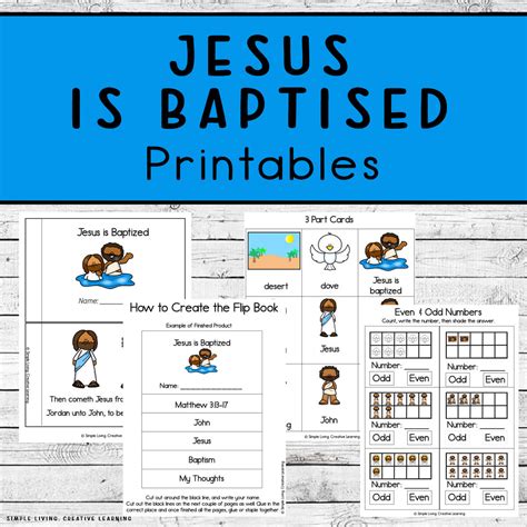 Jesus Is Baptised Printables Simple Living Creative Learning
