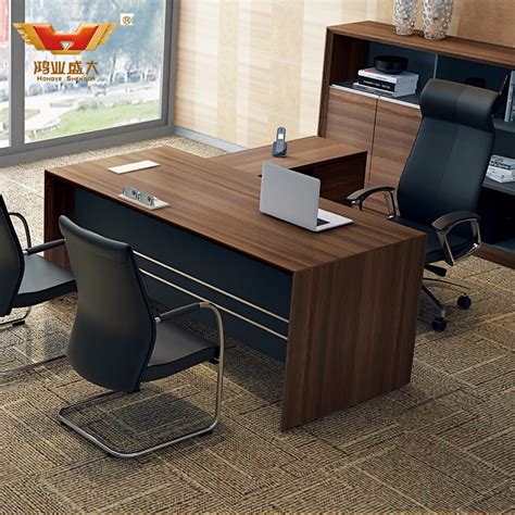 L Shape Design Office Manager Wooden Desk Furniture Computer Table