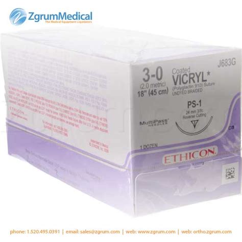 Ethicon 4 0 Vicryl Suture J304h Zgrum Medical