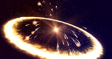 Bang Explosion Of Galaxy Planet Stars With Sparks Of Fire Blast Wave