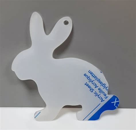 Clear Acrylic 10cm Hanging Rabbit Wc1172 Woodform Crafts