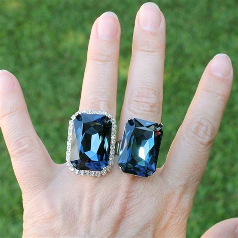 Navy Blue Pretties💍👖👙👛 Swarovski Crystal Rings Blue Rings Blue Jewelry