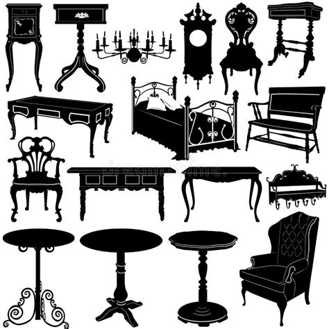 Furniture Silhouette Set Stock Vector Illustration Of Desk 14512923