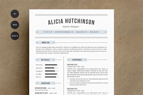 16 Ms Word Resume Templates With The Professional Look