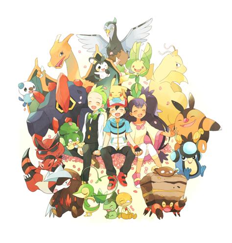 Mei Maysroom Ash Ketchum Axew Boldore Charizard Cilan Pokemon