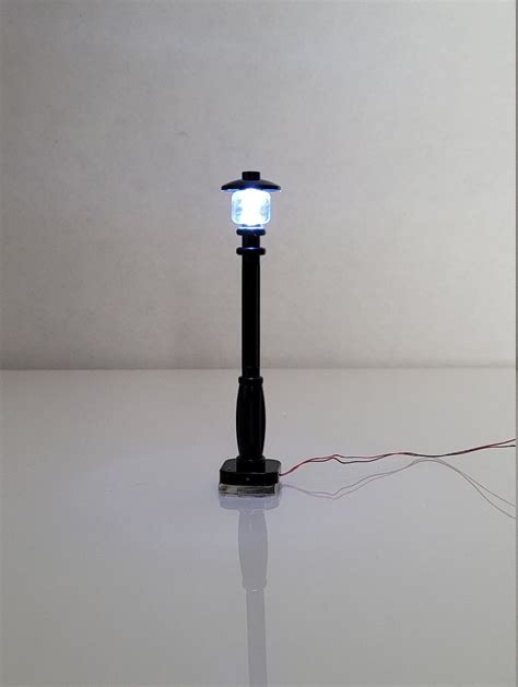 Battery Operated Black Miniature Led Lamp Post Lantern Etsy
