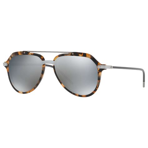 Dolce And Gabbana Dg4330 Mens Aviator Sunglasses Tortoisemirror Grey