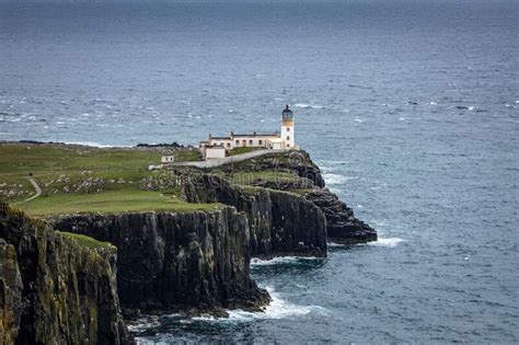 Neist Point Lighthouse On The Isle Of Skye In Scotland Stock Photo