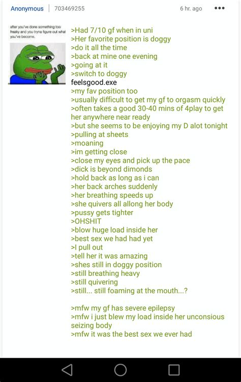anon and his gf have sex greentext