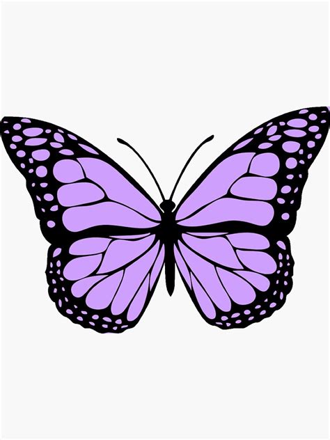 Light Purple Butterfly Sticker By Karestolarczyk Redbubble Purple