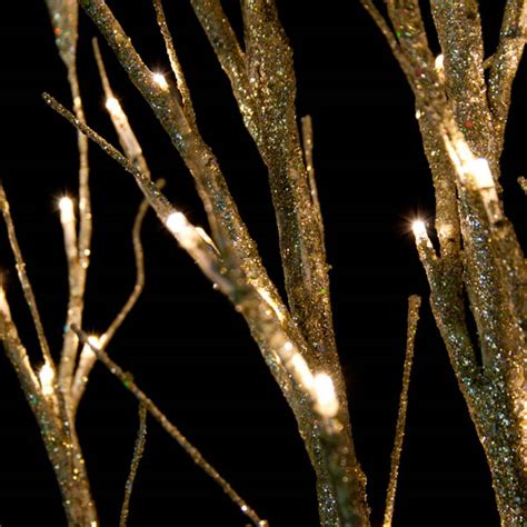 pre lit gold glitter paper twig tree cm   warm