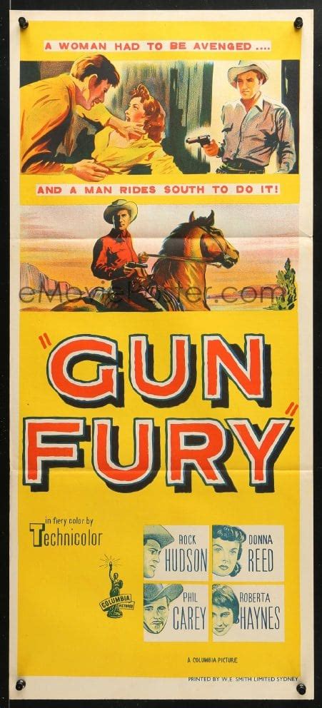 5k598 Gun Fury Aust Daybill 1953 Phil Carey Steals
